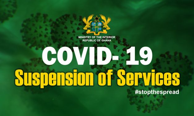 SUSPENSION OF SERVICES TO THE PUBLIC BY MINISTRY OF THE INTERIOR