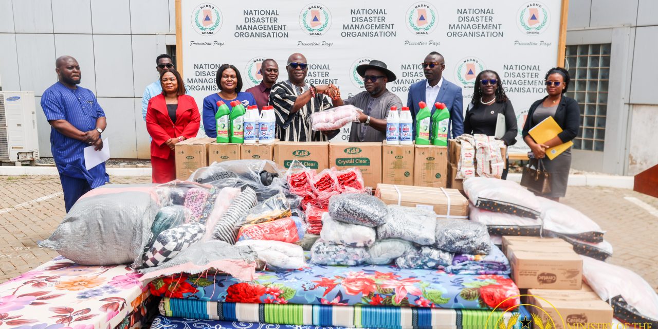 Chamber of Mines Donates Relief Items to NADMO for Flood Victims